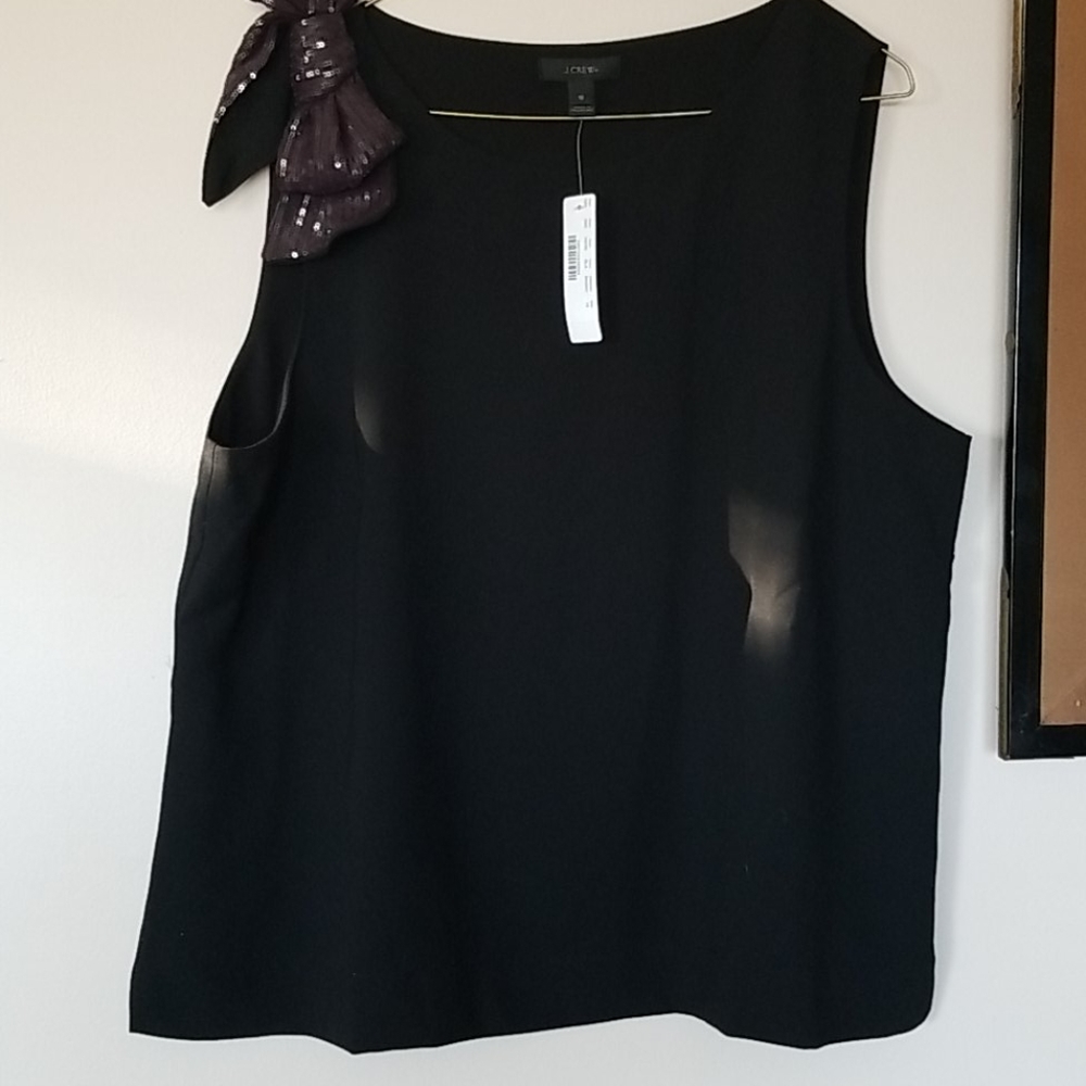 J Crew sequin shoulder top